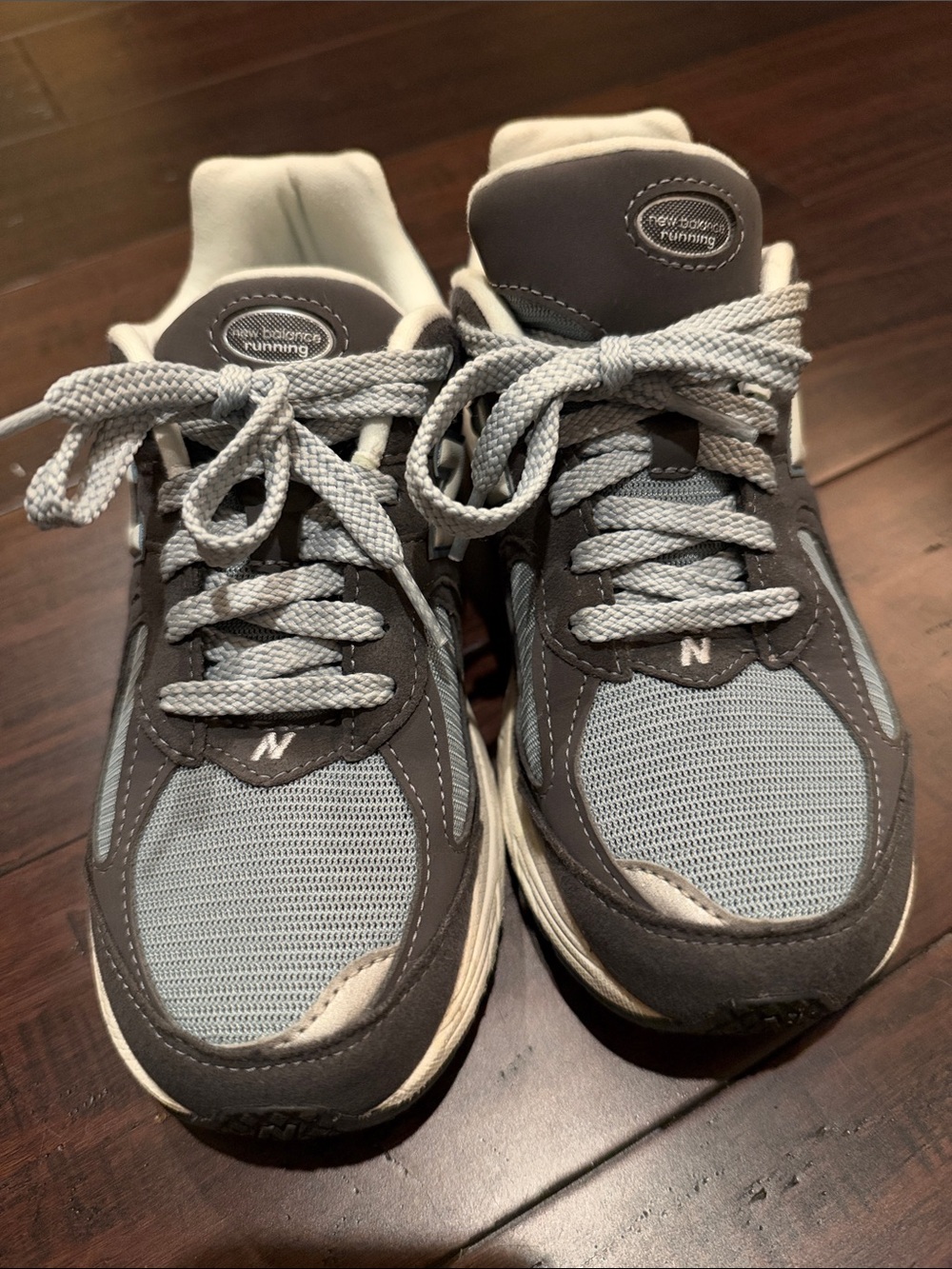 New Balance Kids Gray and Light Blue Sneakers
